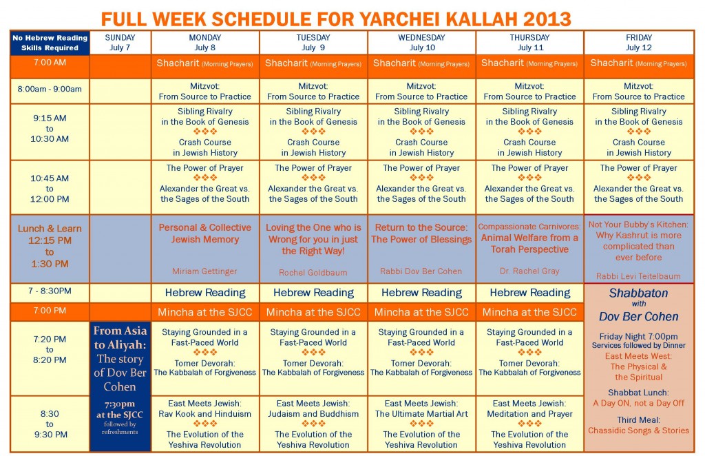 Yarchei Kallah July 7 - 13, 2013